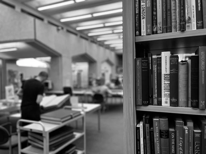 General shot of Guildhall Library in the City of London. 