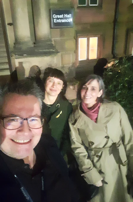 Steve Kilner, ILAS, Carry Somers and Deirdre McKay, Professor of Sustainable Development at Keele who Chaired the lecture. 