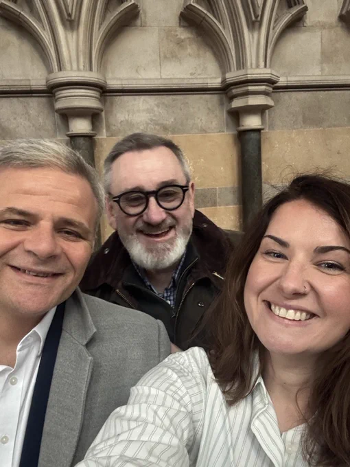 Peter Robertson, Charlotte Britton-Stevens and John Valerkou, CEO of Anglia Ruskin SU