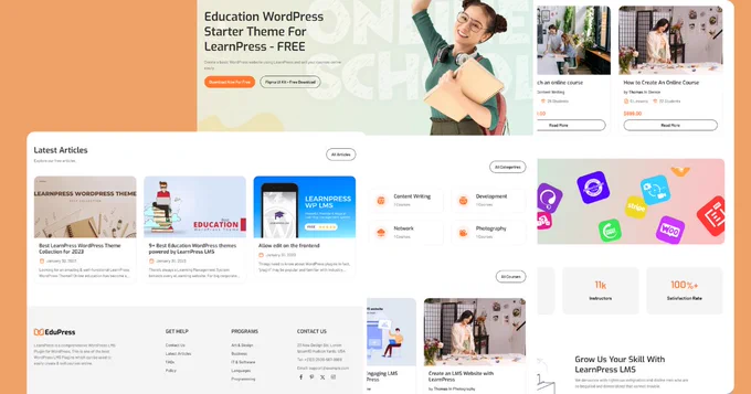 Top free LearnPress-compatible WordPress theme!