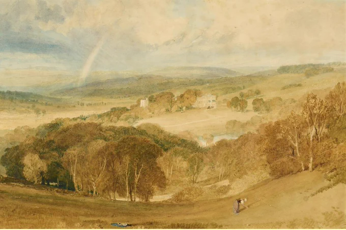 J.M.W. Turner: The Vale of Ashburnham, Sussex, c.1816 (Pencil, watercolour with gum Arabic and scratching out)