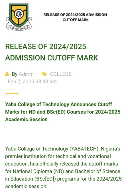Yabatech 2026