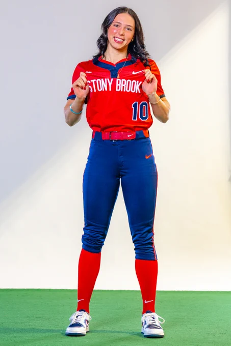 Staged photo of Stony Brook's Emma Scheitinger in uniform.