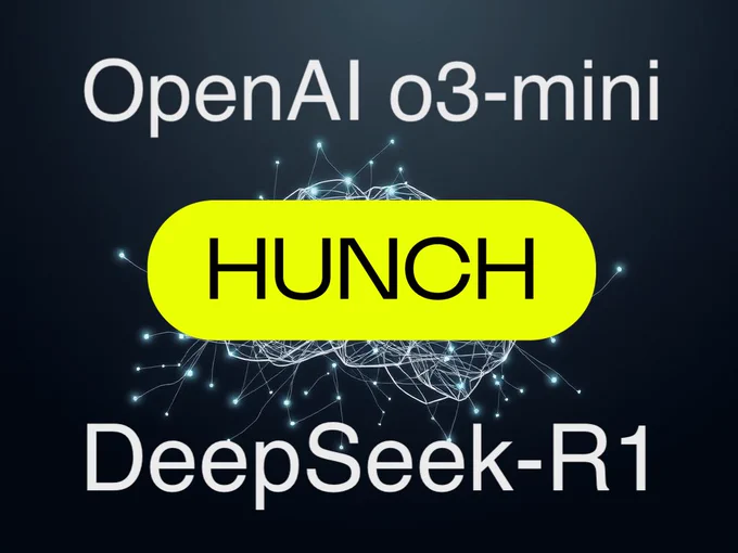 OpenAI o3-mini and DeepSeek-R1 now available in AI workflow tool, Hunch.
