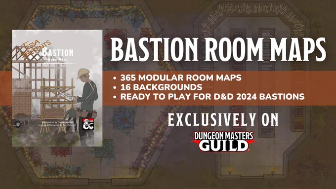 Tessa Presents Bastion Room Maps at DMsGuild.com