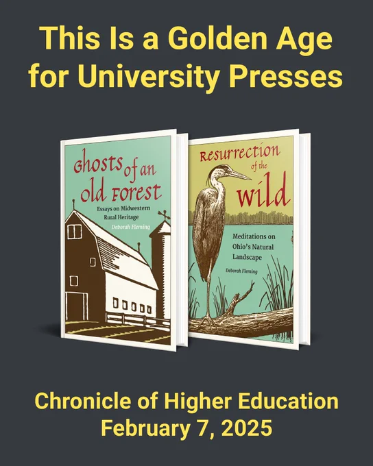Two covers with This is a Golden Age for University Presses