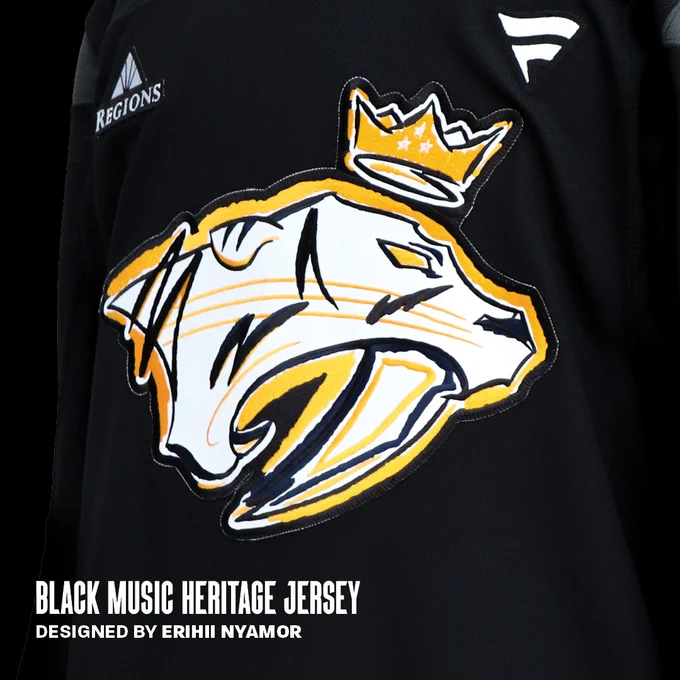 Image of the Black Music Heritage Jersey designed by Erihii Nyamor. 