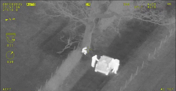 Thermal image of police with missing male