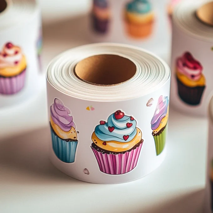 custom shaped labels on a roll