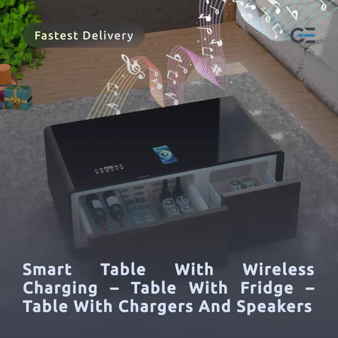 Smart Table with Wireless Charging – Coffee Table With Fridge – Living Room Table With USB Chargers and Speakers 
https://geeksempire.co/editors-choices/brands/livtab/smart-table-with-wireless-charging-coffee-table-with-fridge-living-room-table-with-usb-chargers-and-speakers/ 