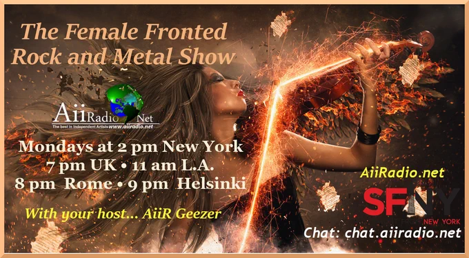 The Female Fronted Rock and Metal Show https://aiiradio.net #AiiR #twitchstreaming
This Monday, Feb 10th at 2pm NYC • 7pm UK • 11am L.A. • 8pm Rome • 9pm Helsinki 🕑
We're thrilled to present the AiiRadio Premiers of Worlds Beyond, All For Jolly and The Designs as well as excellent new sounds by Minna Ora, Circus 66 & MissCore!
We're also featuring fantastic music from the likes of Tellers Scribe, Paralandra, Chesty Malone and the Slice 'em Ups, Elegeion, Antipod, Fabulae Dramatis, Exilia, Sarah Halter, Empty Guns, Chez Kane, Divine Ascension, Blind Man's Gun, Kingfisher Sky, Bridge To Nowhere, Legs Electric, Black Sun, Allen Key, Dark Princess, Hellfury, Jamie Lynn Vessels, Tracey Barnett, Edge Of Paradise, Coldbound, Bourbon House, Everlust and more amazing independent artist from around the globe! 👊
Join the bedlam and chaos that is the AiiRadio.net #Chatzone: https://chat.aiiradio.net/
You can check the showtime in your area here: https://www.time.is/