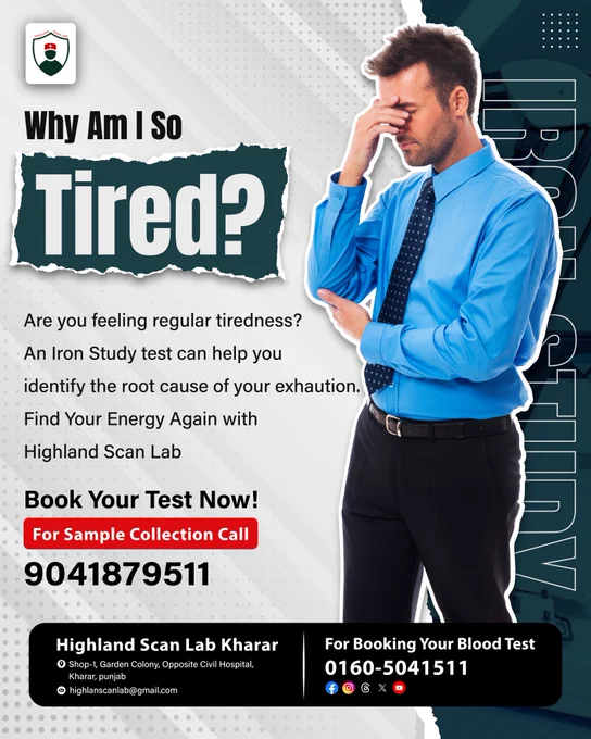 Why am I so tired? Get tested with an iron study test.