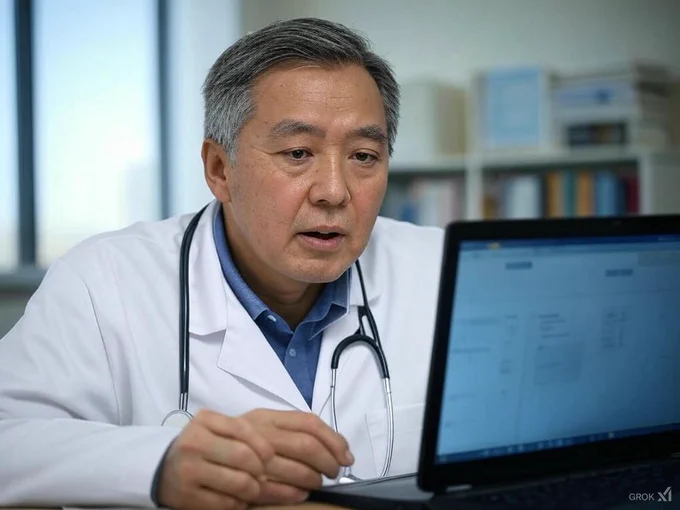 Consider what the patient sees - a doctor looking down at them.

