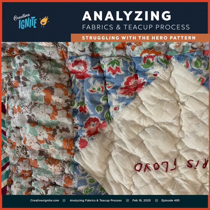 Analyzing vintage fabric in a quilt for surface pattern design