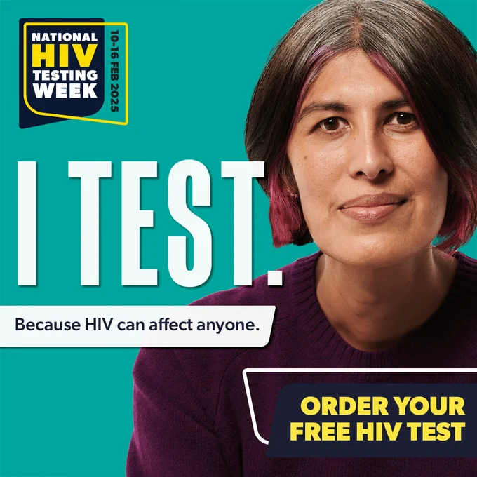 National HIV testing week
I test because HIV can affect anyone
Order your free HIV test