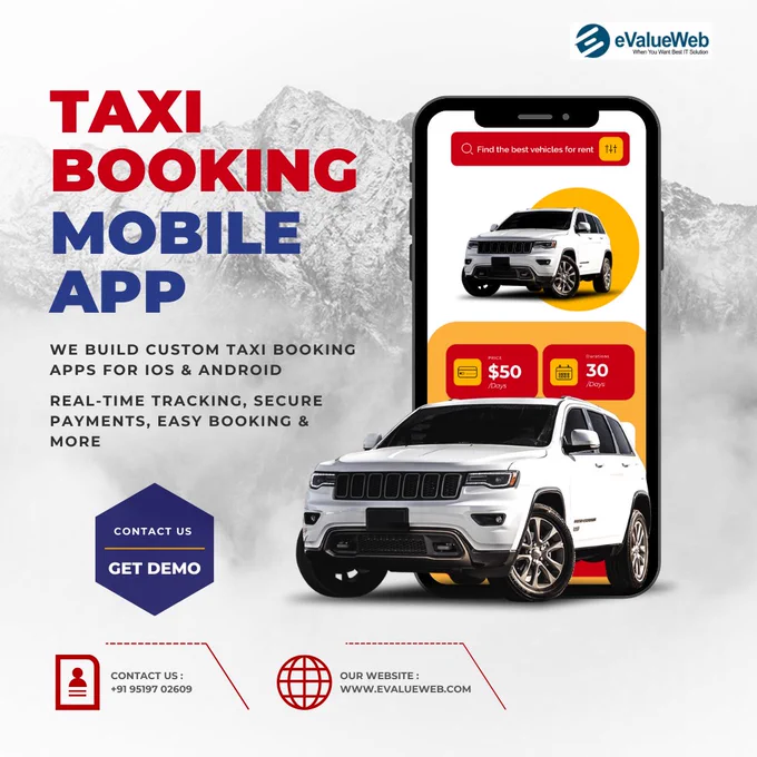 🚖 Your Taxi Business, Supercharged with Our App! 📱
Tired of outdated 𝐭𝐚𝐱𝐢 𝐬𝐞𝐫𝐯𝐢𝐜𝐞𝐬? Let’s build a custom mobile app that puts your brand in the driver’s seat!

✨ 𝐅𝐞𝐚𝐭𝐮𝐫𝐞𝐬 𝐓𝐡𝐚𝐭 𝐀𝐜𝐜𝐞𝐥𝐞𝐫𝐚𝐭𝐞 𝐒𝐮𝐜𝐜𝐞𝐬𝐬:

✅ Seamless Booking: One-tap rides for your customers.
✅ Real-Time Tracking: GPS precision for drivers & riders.
✅ Secure Payments: Cashless, worry-free transactions.
✅ Driver, Rider & Admin Panels: Manage fleets, earnings, and users effortlessly.

Why Choose Us?
🔧 𝑬𝒙𝒑𝒆𝒓𝒊𝒆𝒏𝒄𝒆𝒅 𝑫𝒆𝒗𝒆𝒍𝒐𝒑𝒆𝒓𝒔 | 🚀 𝑺𝒄𝒂𝒍𝒂𝒃𝒍𝒆 𝑺𝒐𝒍𝒖𝒕𝒊𝒐𝒏𝒔 | 📞 24/7 𝑺𝒖𝒑𝒑𝒐𝒓𝒕

📩 Contact Us Today:
📧 Email: evalueweb.pvt@gmail.com
📞 Call/WhatsApp:  91 95197 02609
🌐 Website: www.evalueweb.com

#TaxiAppRevolution #RideWithTech #MobileAppExperts #TaxiBusinessBoost #eValueMobility #evalueweb #taxiapp #taxibooking #bookingapp #mobileappdevelopment #mobileapp #softwaredevelopment #appdevelopment #taxi