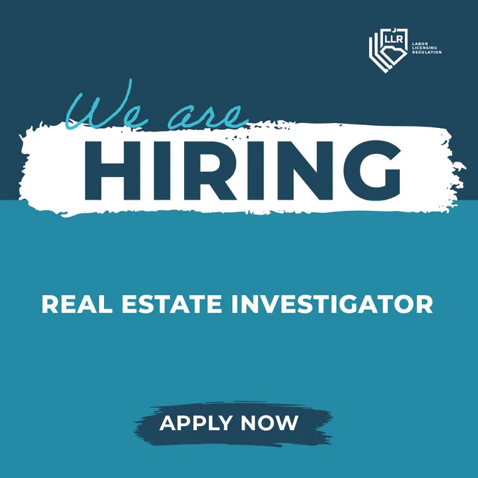 SC LLR is hiring a Real Estate Investigator. Apply now.