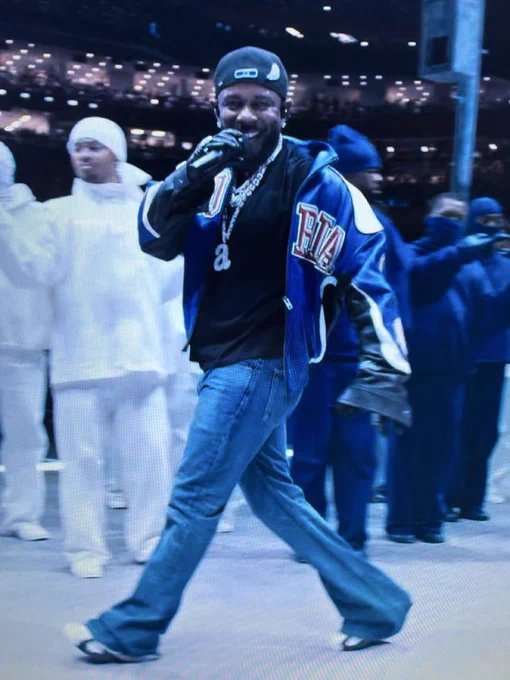 Kendrick Lamar performing at Super Bowl