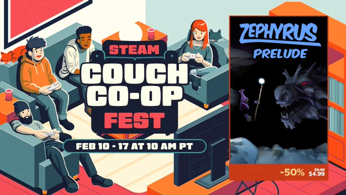 Zephyrus Prelude 50% Off 💸🧙
Steam Couch Co-Op Fest/Remote Play Together
Feb 10-17 2025 RPT
https://store.steampowered.com/app/1829960/Zephyrus_Prelude/
#steamvr #rpt #coop #sale #friendsandfamily #escaperoom #multiplayer #indiegame #p2p #puzzlegame
