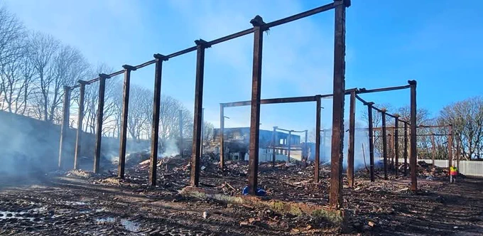 All that remains of the B-listed Africa House. There is no listed building application listed on North Ayrshire Council's planning portal.