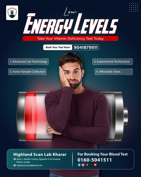 Low Energy Levels. Take your Vitamin Deficiency Test Today.