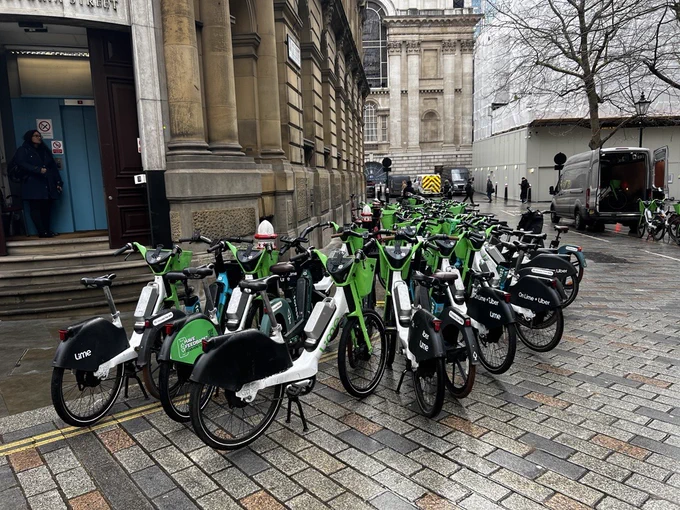 Hire e-bikes confiscated by the City of London Corporation.