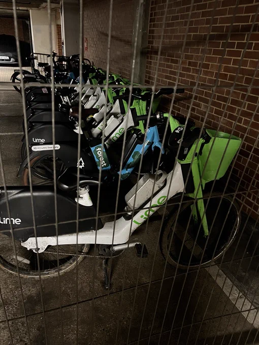 Hire e-bikes confiscated by the City of London Corporation.