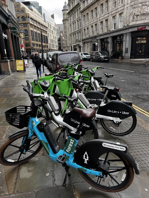 Hire e-bikes confiscated by the City of London Corporation.