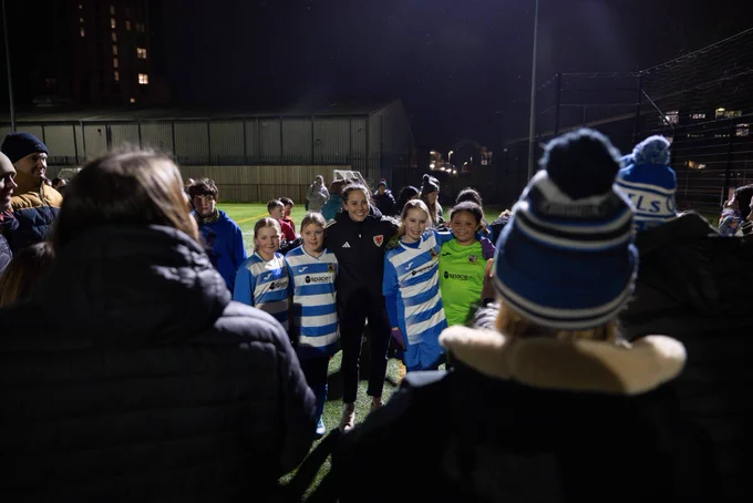 Cymru head coach Rhian Wilkinson at a training centre.