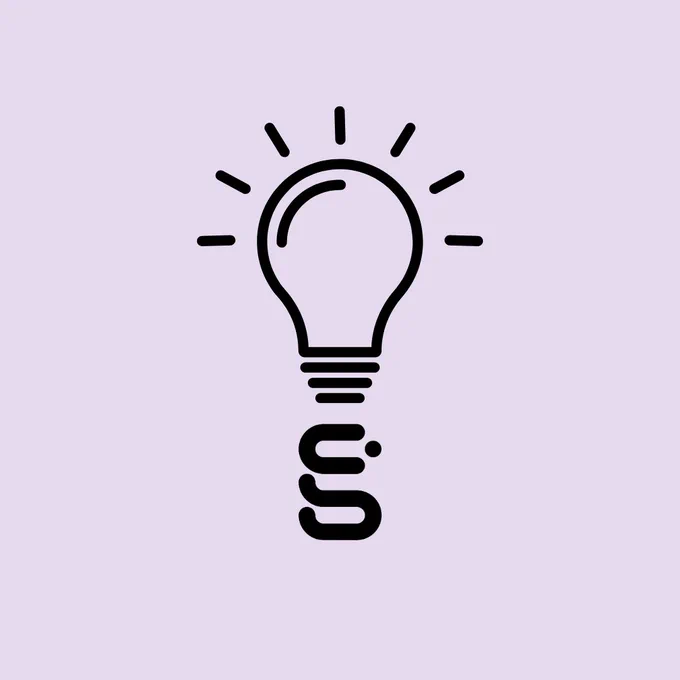 A purple image with an illustration of a lightbulb.