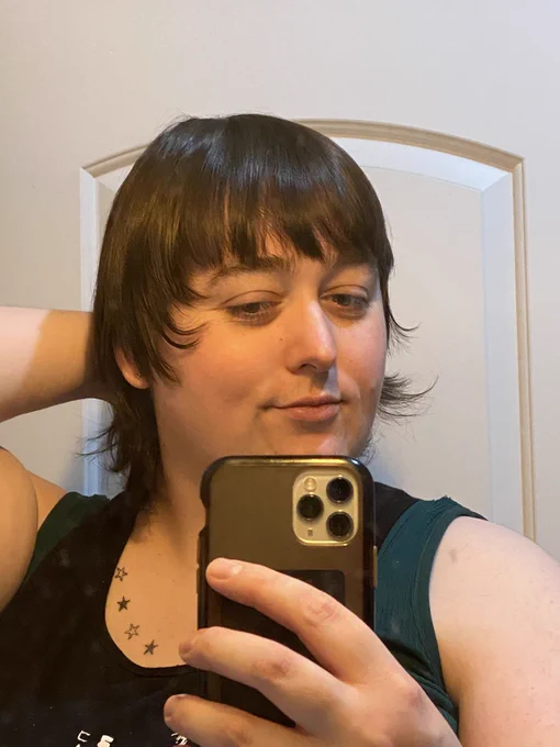 A mirror selfie of me, Nat “Left at London” Puff. Just. Doing my thing i guess.