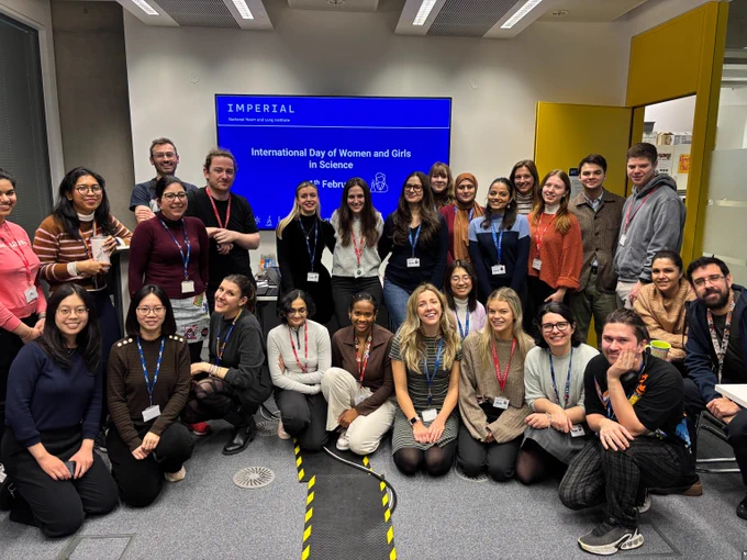 group photo of NHLI staff and students, celebrating International Day of Women and Girls in Science
