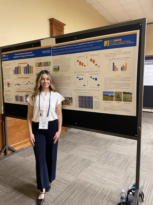 SBG student Alyssa presenting her poster titled "Efficacy of Soil Health Practices Across a Rangeland Productivity Gradient."