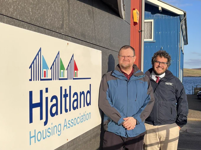 Picture with Chief Executive of Hjaltland Housing Association