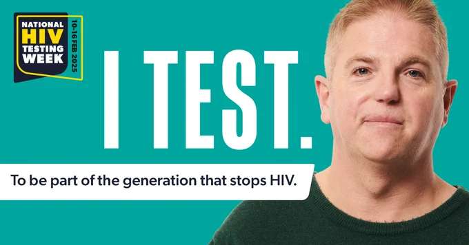 National HIV testing week. 10 - 16  February 
I TEST to be part of the generation that stops HIV. 
Order your free HIV test.