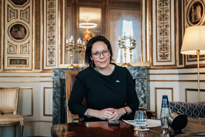 Utrikesminister Maria Malmer Stenergard på sitt arbetsrum.

Foto: Tom Samuelsson
