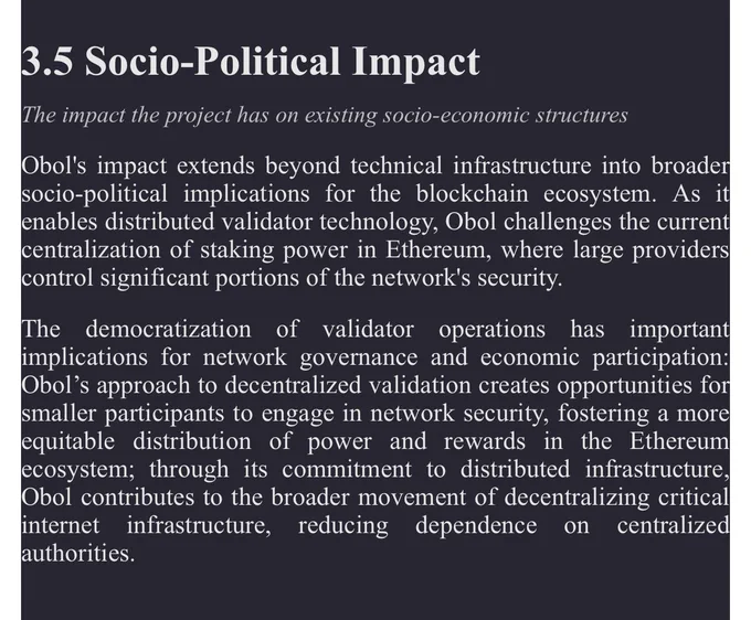 Excerpt on the sociopolitical impact of Obol on Ethereum’s decentralisation