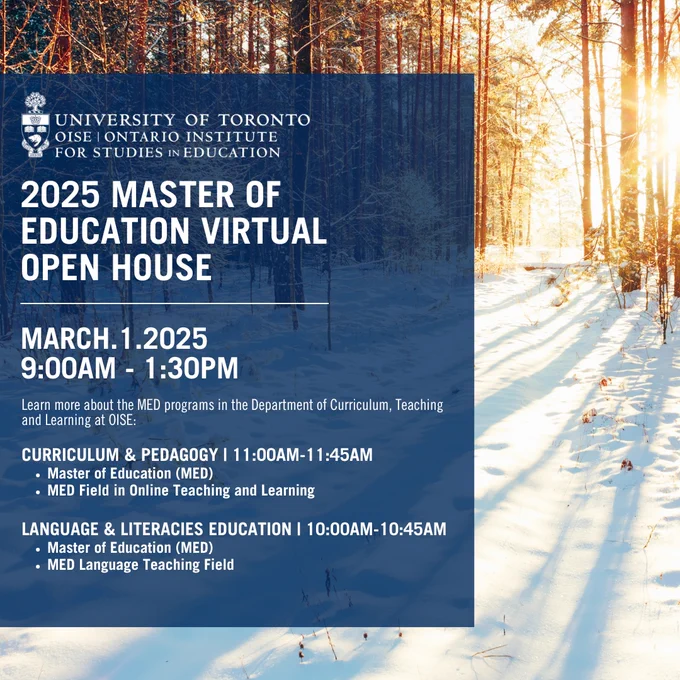 Digital flyer for 2025 MED Open House on March 1.2025 from 9:00am-1:30pm on Zoom