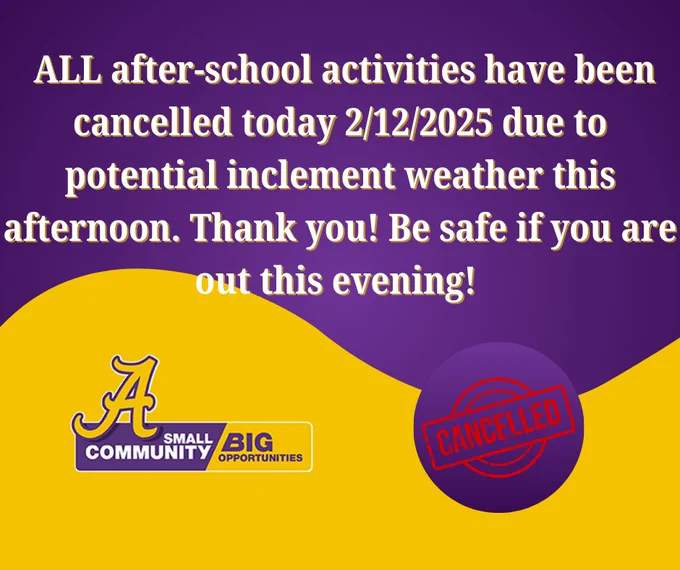 Activites Cancelled 2/12/2025