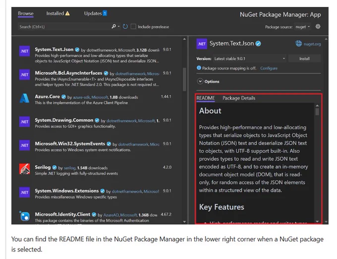 NuGet Package Manager screenshot