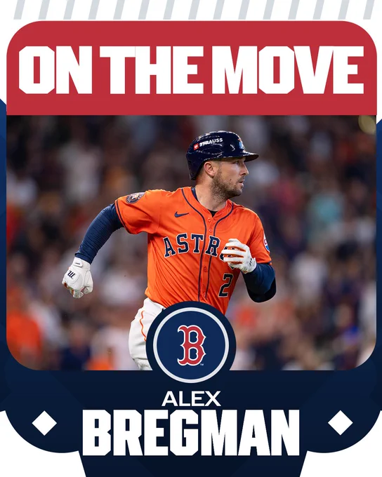 On The Move: Alex Bregman, Red Sox
Pictured: Alex Bregman runs the bases in an alternate orange Astros uniform with navy blue and white lettering.