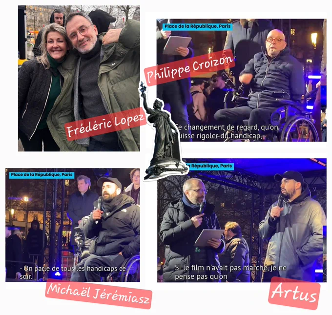 Place de la République, Voxa Direct en présence de Frédéric Lopez, Philippe Croizon, Michael Jérémiasz et Artus.