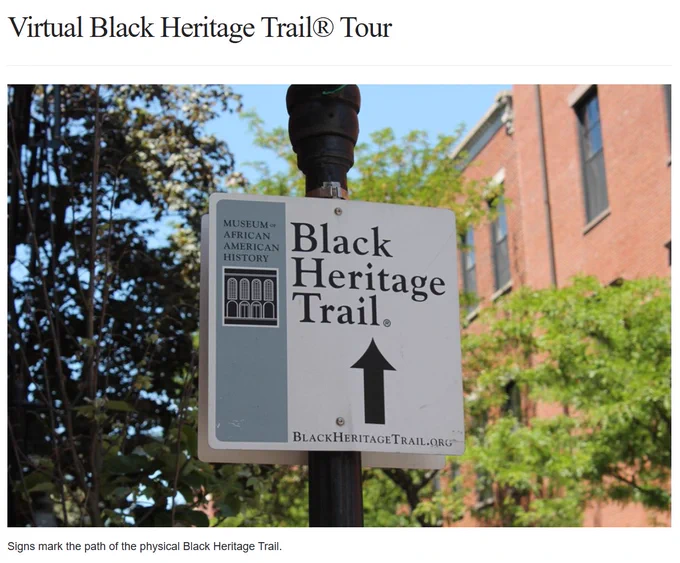 Photo of a sign marking part of the Black Heritage Trail
