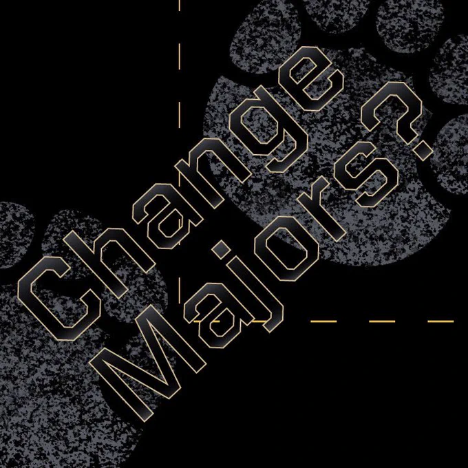 Mastodons footprints and the words Change Majors?
