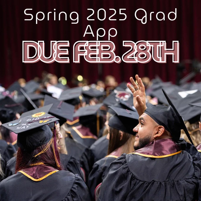 Spring 2025 Grad App Due Feb. 28th.
