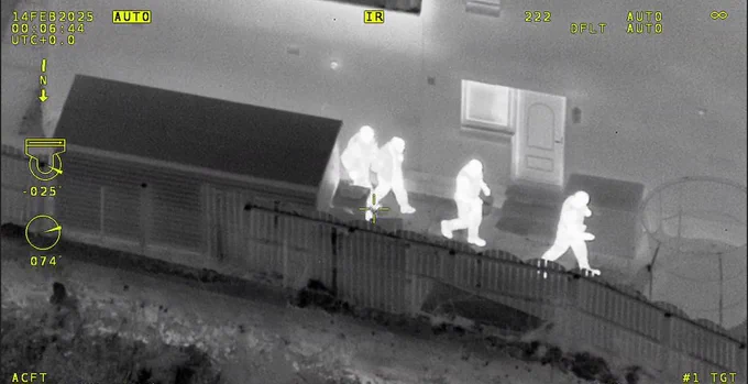 Thermal Image of person being arrested 