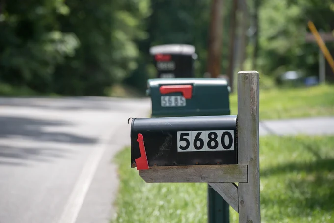 mail box on the road close up detail