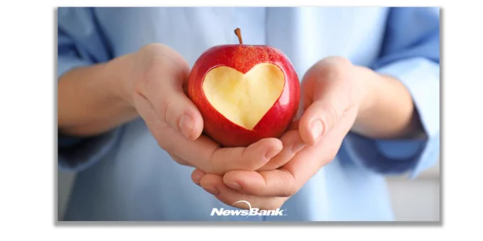 heart carved in apple