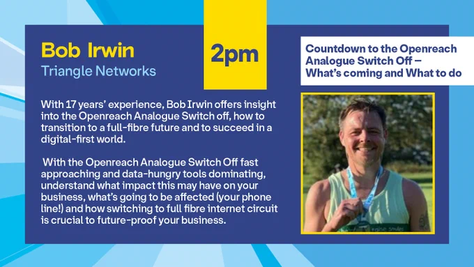 Doncaster Business Showcase 2025 speakers. Tony Houlihan from TwentyFour IT Service. Russell Till & guest from our Headline Sponsor Dolphin ICT. Iwona Lebiedowicz from PAB Magnet. And Bob Irwin from Triangle Networks.