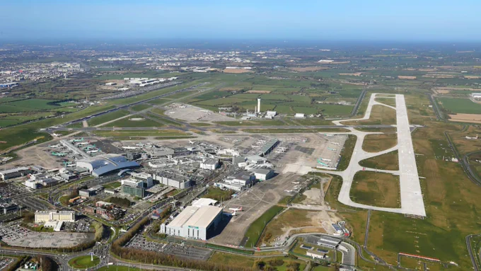 Aerial picture of the airfield at Dublin Airport 